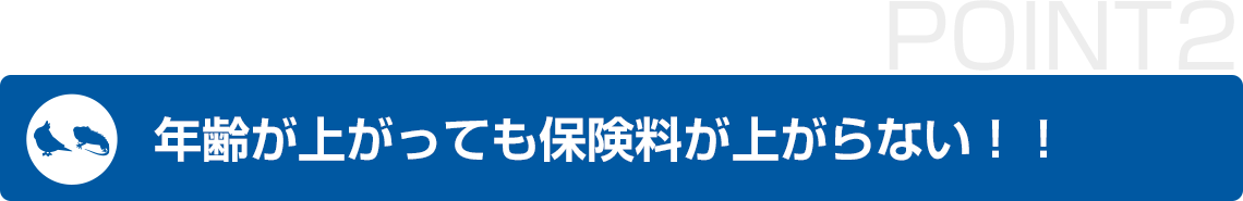 年齢が上がっても保険料が上がりません
