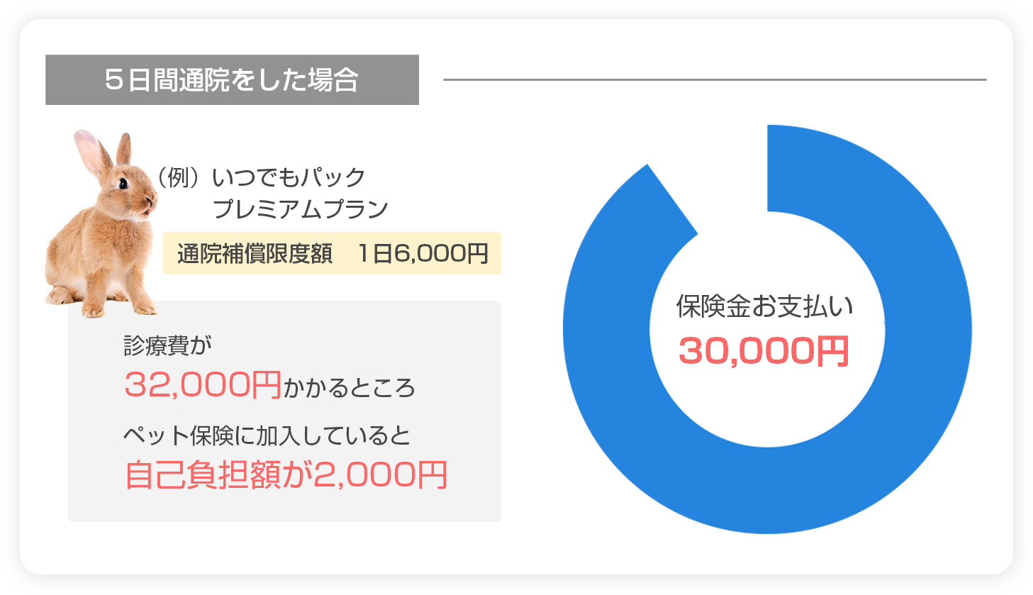 5日間入院をした場合の保険料