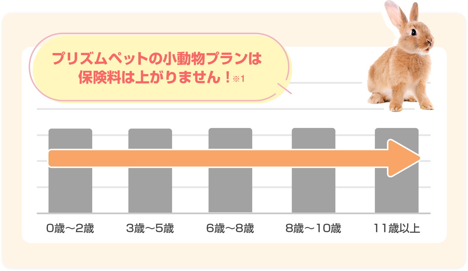 年齢が上がっても保険料が上がりません